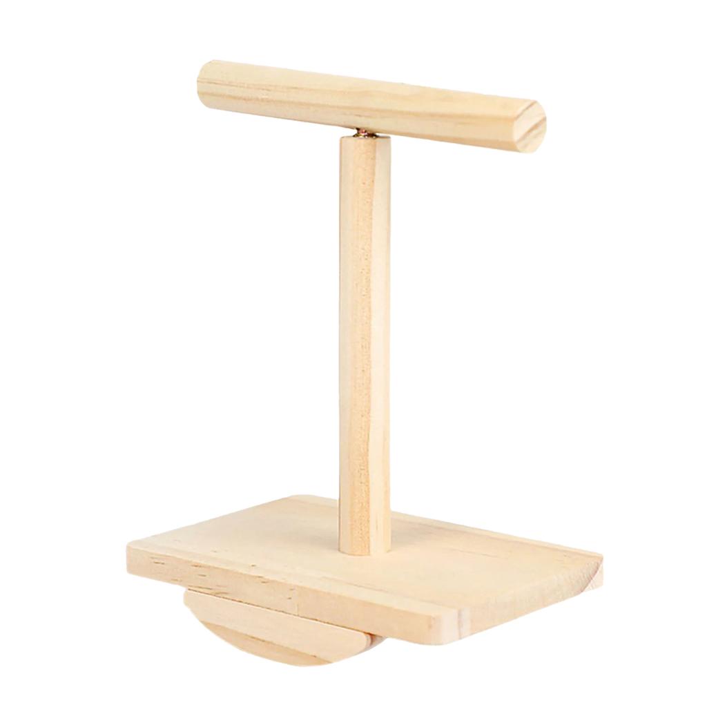 Parrot Rocking Stand Bird Toy Prickly Ash Wood Interactive Spinning Perch for Small To Medium Parrots