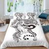 Boys Dragon Comforter Cover Queen Queen Full Size Colorful Dragon With Wing Bedding Set Trippy Magical Animal Duvet Cover Set