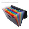 Student A4 Rainbow Test Paper Accordion Folder with Round Cover, 12/24 Grids Portable