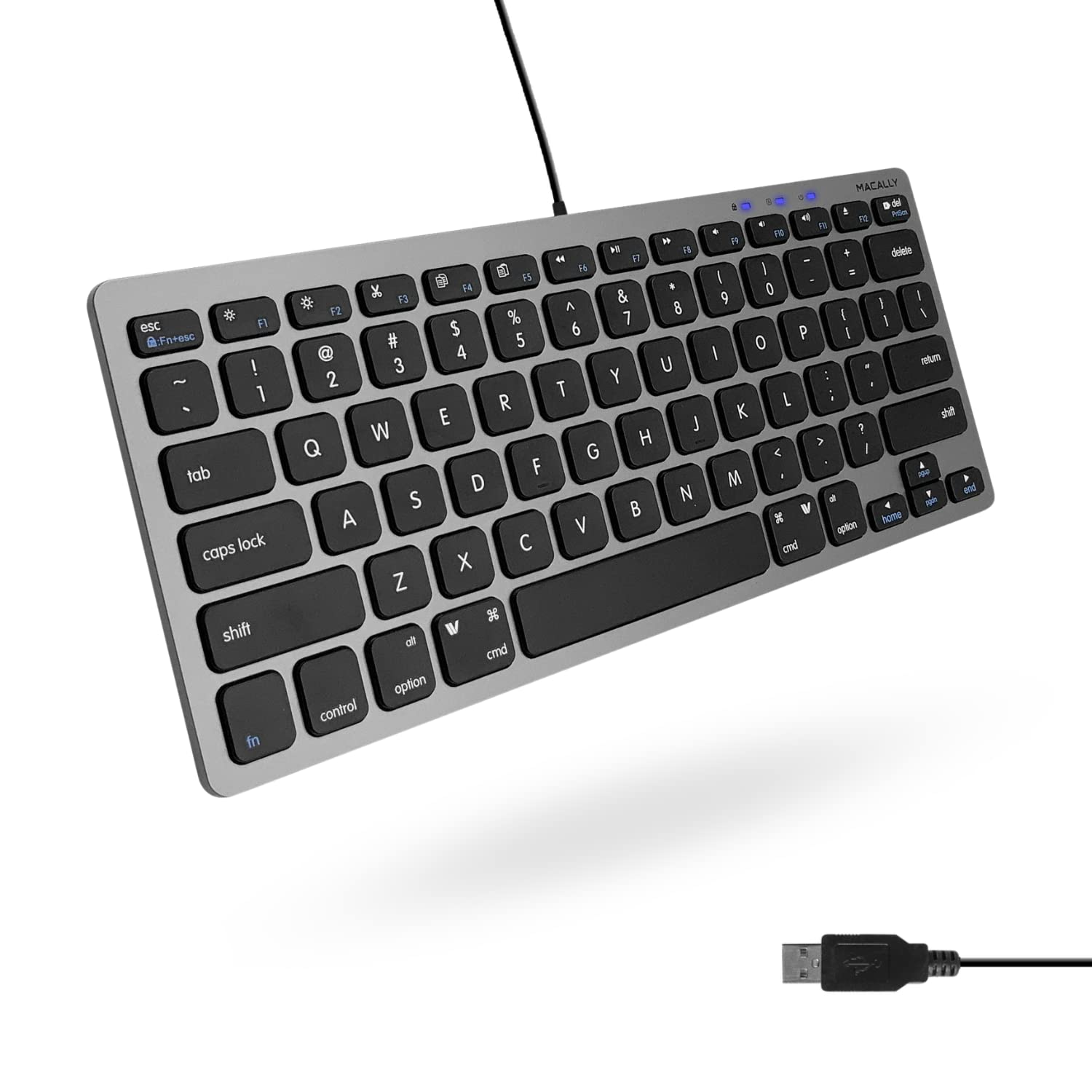 

Mac Keyboard, Wired, Compact Size, US Array, Mac, Windows, Dual Use, Quiet, Scissor Switch, Full Size, 78 Keys, Work From Home Telework (SLIMKEYCSG)