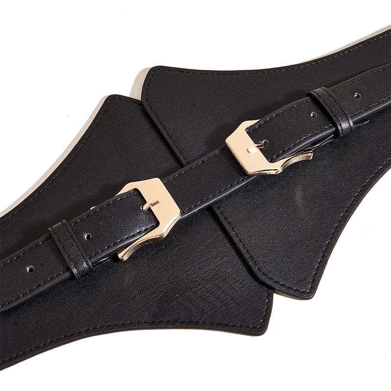 Versatile Women's Wide Elastic Waist Belt, Leather Waistband for Coats & Shirts – Four Seasons Style