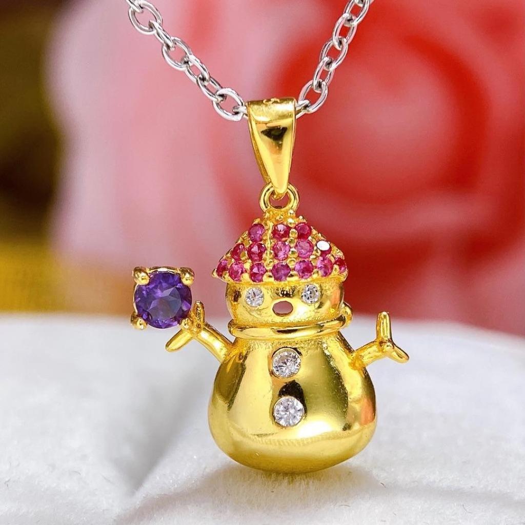 Natural Amethyst S925 Silver Pendant Necklace - Women's Creative Temperament Design