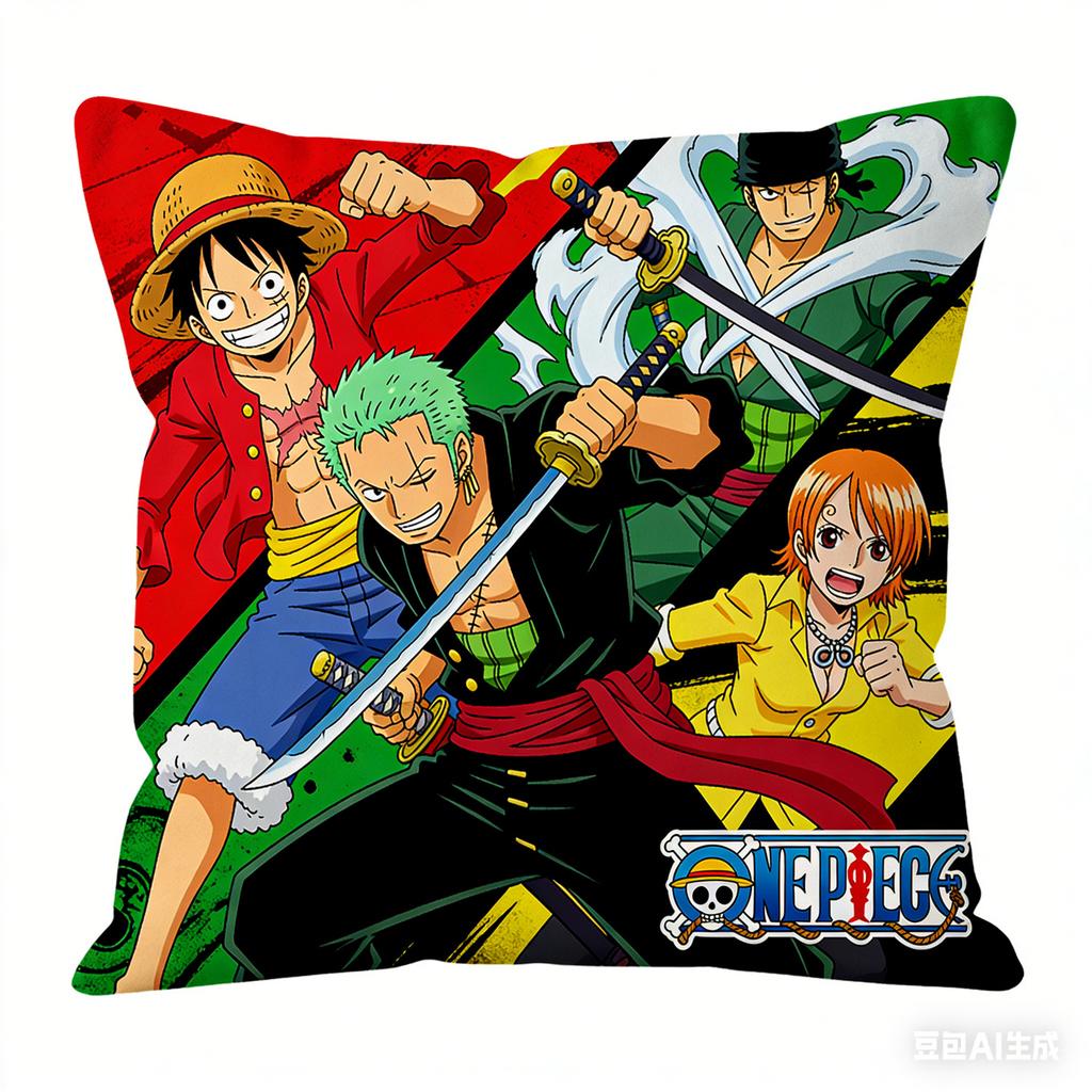 One Piece Pillow Cover Anime Fan Favorite Character Print Decorative Pillowcase for Bedroom Living Room and Anime Enthusiasts