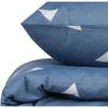 Parure de lit - 1 housse de couette 220 x 240 cm + 2 taies d'oreiller 60 x 60 cm - 65% coton, 35% polyester - Bleu
