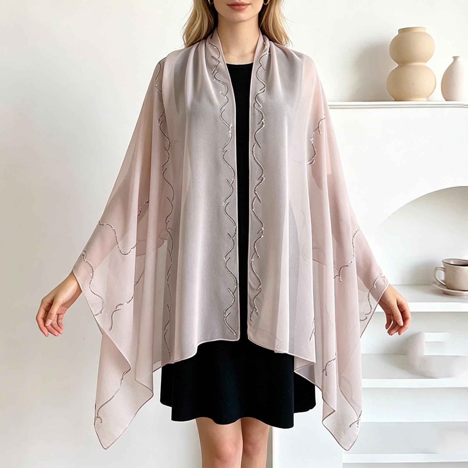 

Women s Fashion Lightweight Sheer Scarf Shawl with Decorative Long Rectangular Design for Versatile Styling One Size