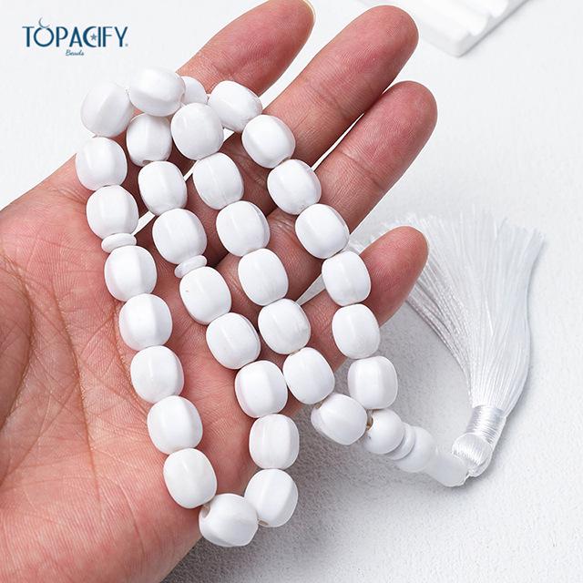 Handheld 99-Bead Muslim Prayer Rosary, 12mm Beads, Palestinian Islamic Rosary