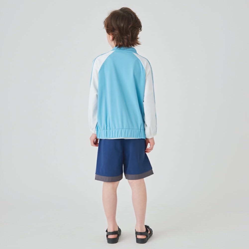 Ever Closet Rash Jacket for Girls and Cute and Stylish Outerwear for the and Size 90 Children's Guard, Zip-Up Boys, Pool, Beach, Summer, Sax,