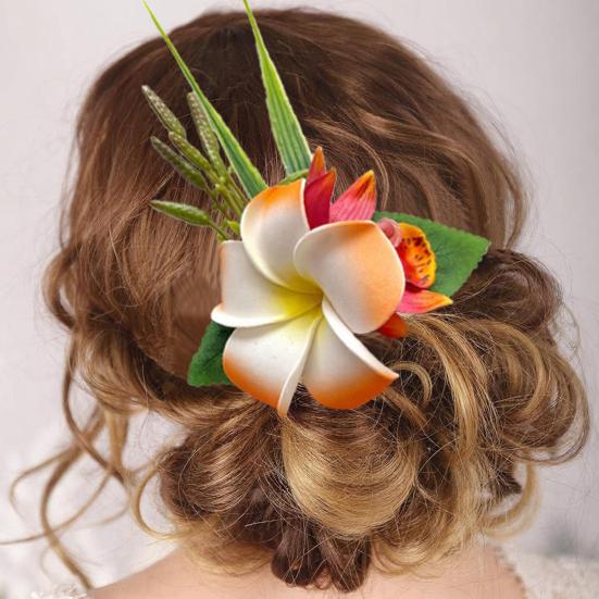 Hair Comb Artificial Flower Design Anti-slip Teeth Hair Organizer Comb Updo Bun Hair Styling Accessory