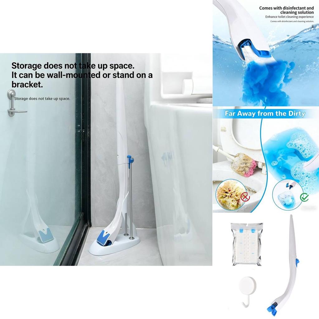 Modern Minimalist Disposable Toilet Brush Set With Cleaning Liquid For Home Bathroom Cleaning Supplies