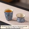 Jun Ware Blue & White Thousand Flowers Lidded Teacup - High-Grade Gongfu Ceramic Tea Set for Home