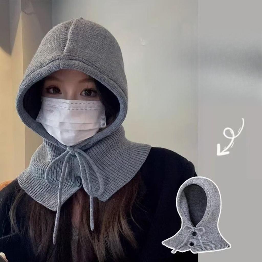 Windproof Hat, Button, Shawl Hat, Windproof Hat, Ear Protection Hat, Thermal Hat, Pullover Hat, Knitted Hat