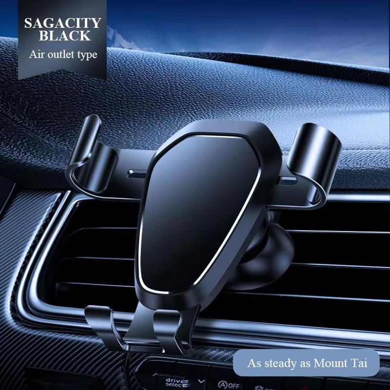 

Car Phone Holder Mount New Upgrade Gravity Locking Universal Phone Holder Aluminum Alloy Clip for Car Air Vent for Most Phone чорний
