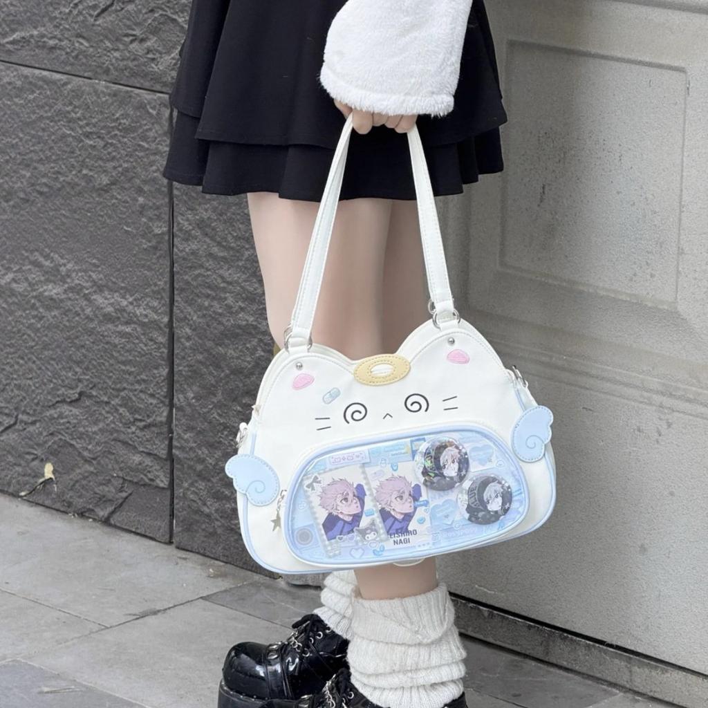 Second-dimensional yuan small food allowance millet bar bag y2k cat bag girl crossbody pain bag double shoulder large capacity backpack