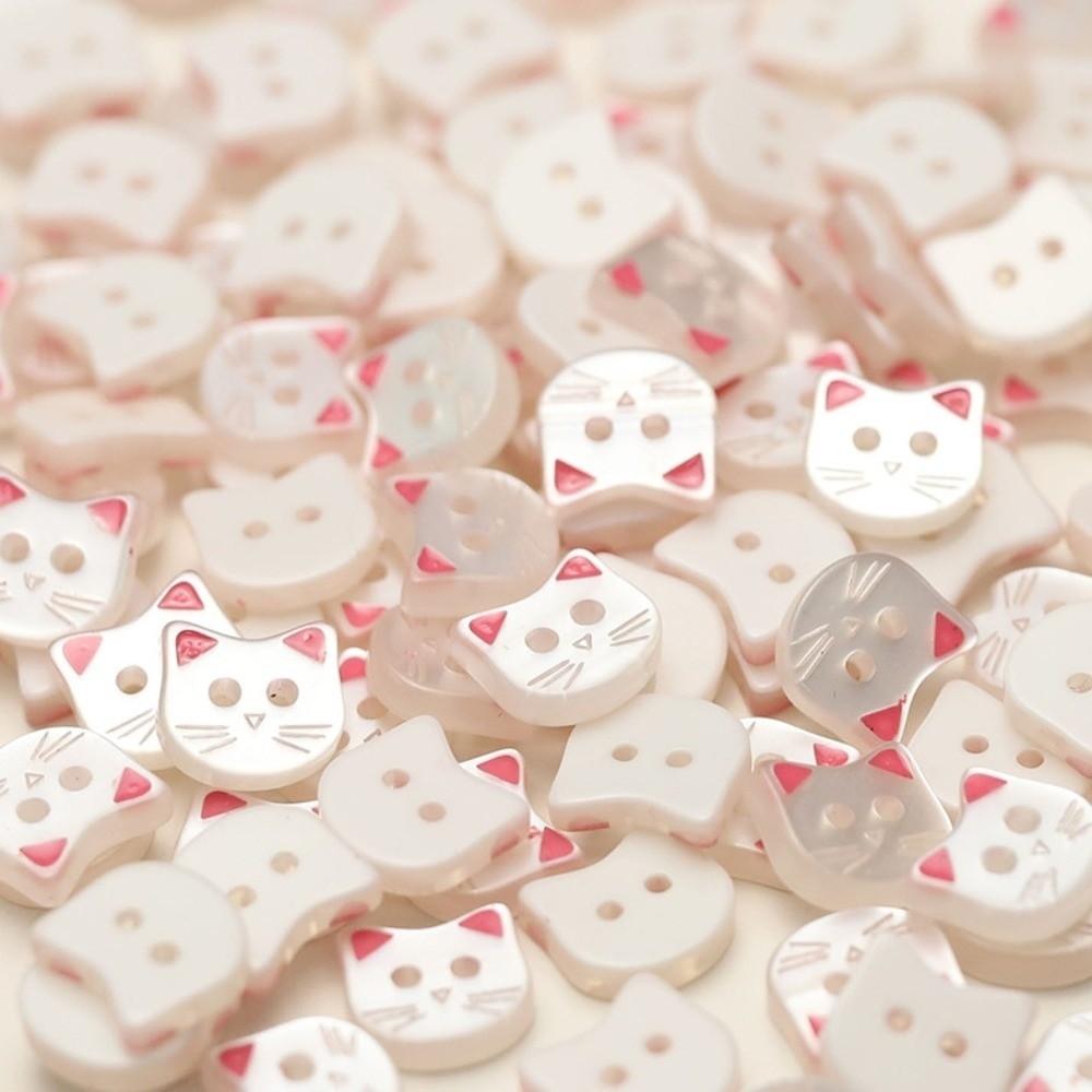 40pcs Creative Kitty Buttons Cute Kitten Head Buttons Fashionable Resin Cat Buttons Clothing Coat