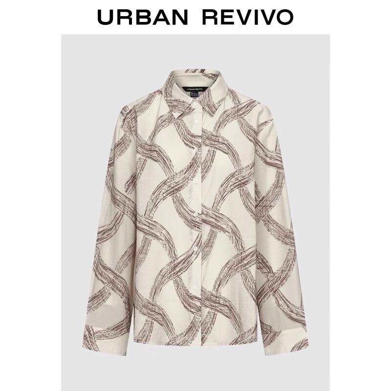 UR 2025 Autumn Women s Color-block Open-front Shirt S