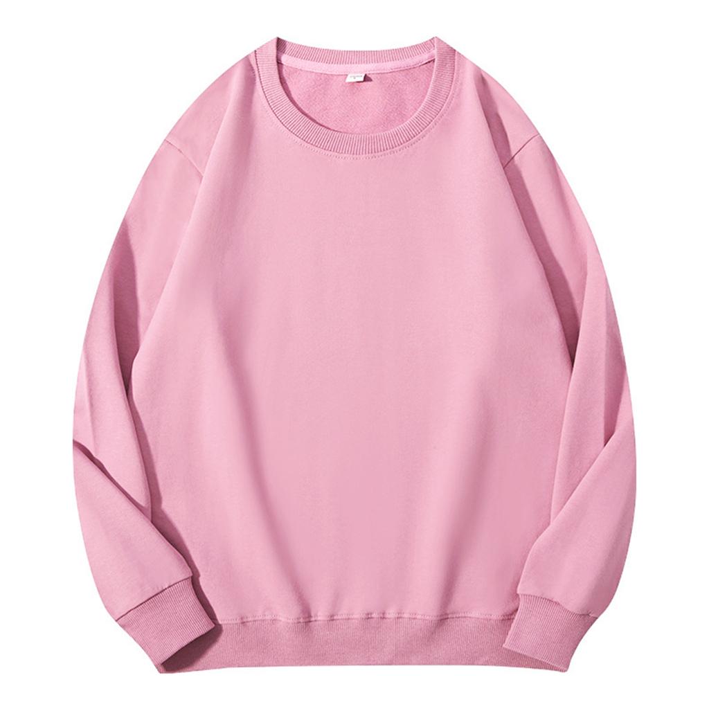 Unisex barevná mikina s kulatým výstřihem a žebrovanými dlouhými rukávy