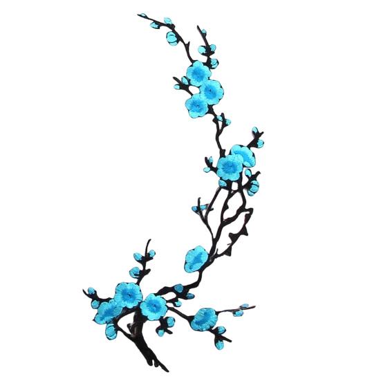 Fabric Applique for DIY Projects Cherry Blossom Patches Clothing, Vintage Plum Sewing Patches, Iron On Flower Jackets Floral Appliques Jeans