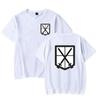 Attack On Giant Japanese Manga T-shirt: Unisex White Tee with Round Neck, Short Sleeves, Large Size for Summer