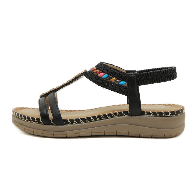 New Water Diamond Sandals Casual Thick-soled Large-sized Flat Shoes
