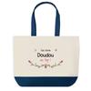 Tote Bag - PLANETEE - Doudou Au Top - Blue Background - Cotton 40x45 Cm - Large Size