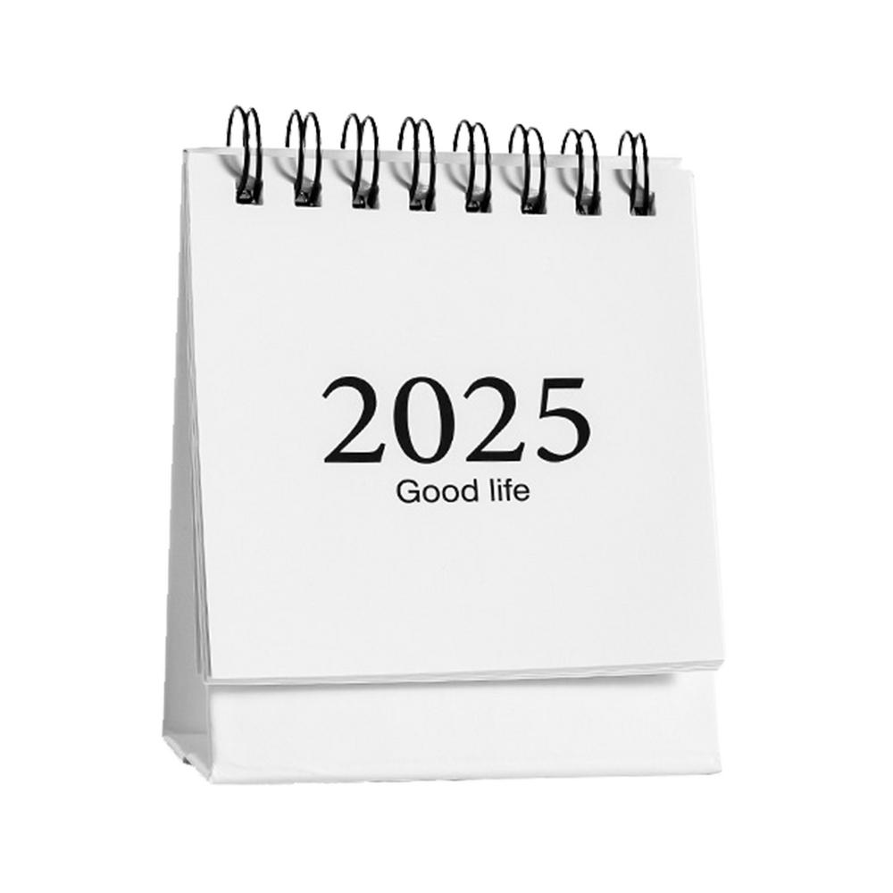 Small Desktop Calendar 2025 Mini simple small desk calendar Double-Sided Standing Flipping Calendar Desktop Decoration