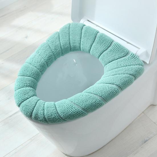 Seat Cushion Soft Texture Keep Warm Fabric Easy Installation Toilet Lid Cover Bathroom Supplies
