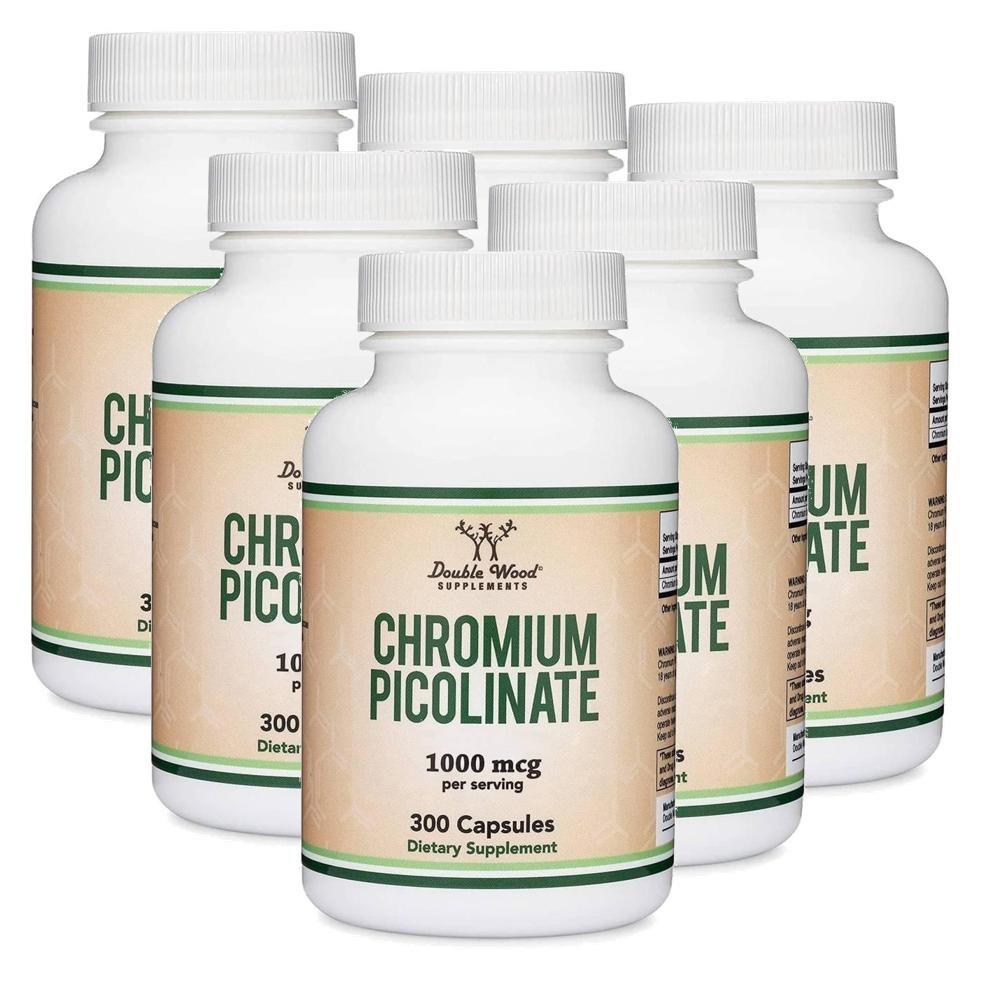Double Wood Chromium Picolinate 1000mcg, 150-day Supply, 300 Capsules, 6 Capsules