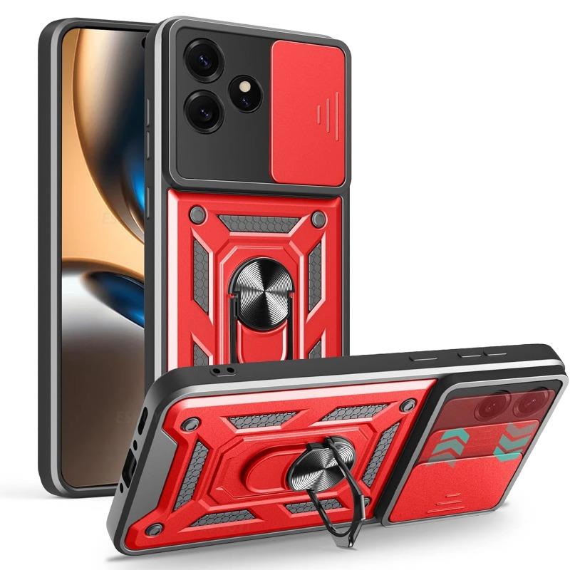 Slide Lens Cover for Realme GT 7T GT7 G Magnetic Ring Stand Holder Shockproof Armor Protection Phone Back Case for Realme GT7T