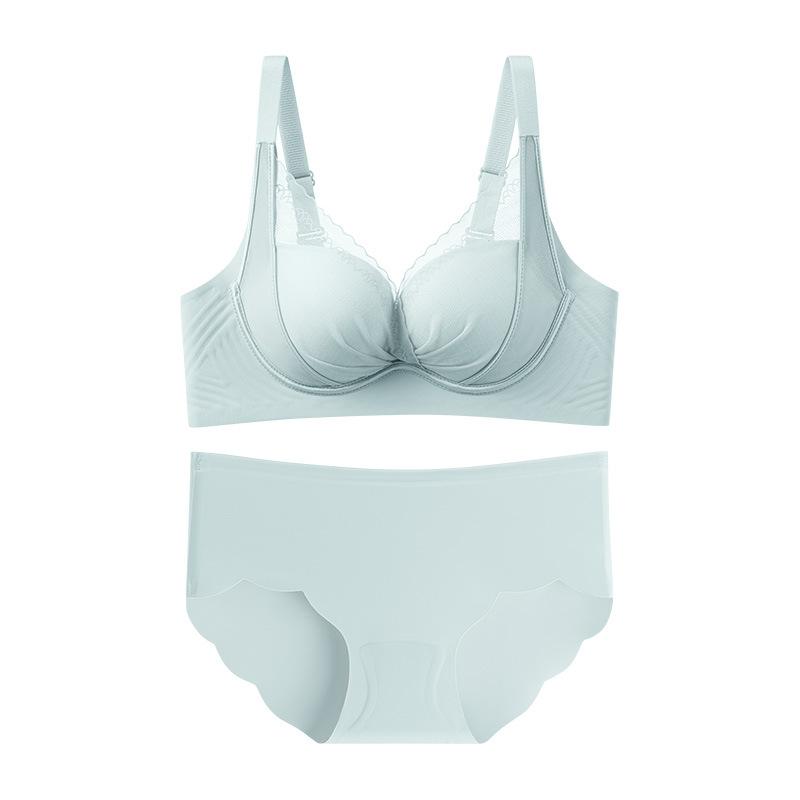 Sexy red suit, women's underwear without side bones, gathered jelly lift, non-magnetic anti-sagging, closed breast bra