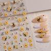 5D Embossed Sunflower Bee Nail Stickers - Three-Dimensional Embroidery Style