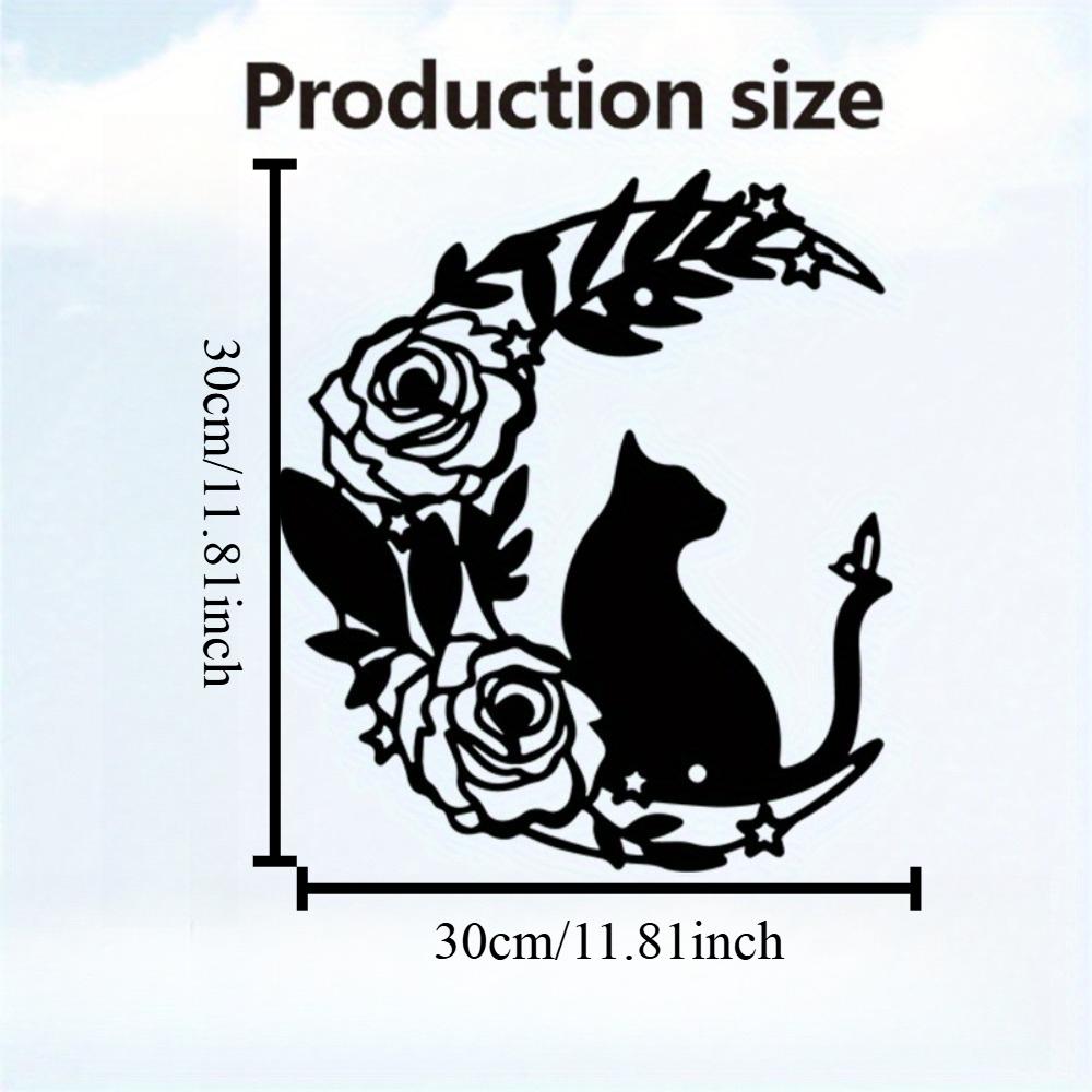 

Vintage Cat Rose Metal Wall Art Iron Home Decor Gift Indoor Outdoor