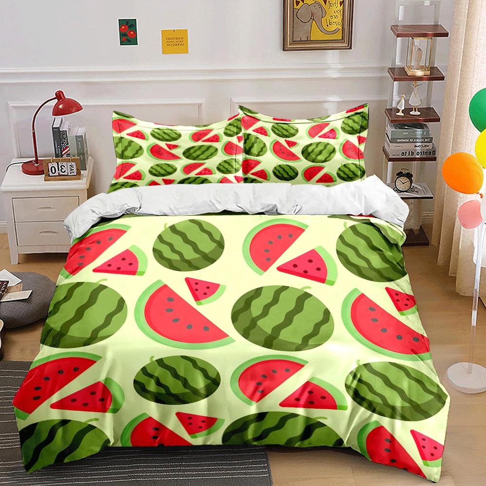 Watermelon Pattern Summer Picnic Set Exquisite three-piece bedding set gift for kids and adults