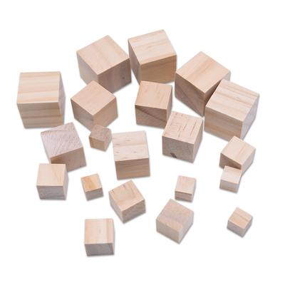 Wooden Square Blocks Unfinished Wood Solid Wood Cube Mini Cubes DIY Woodwork Craft Embellishment for Wedding Christmas Party