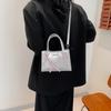 Bow Niche Korean Crossbody Bag for Women Simple Commuting Mobile Phone Small Square Bag New Versatile Casual Handbag