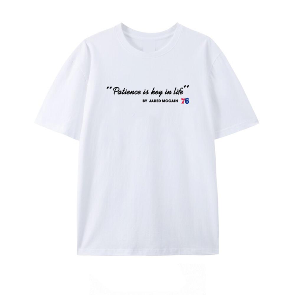 Jared Mccain's 76 Men Patience Is The Key Magic Brother's Basketball Accessories American Casual Cotton Short-Sleeved T-Shirt