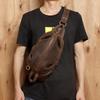 Crazy Horse Herren Brusttasche Leder Retro Lässig Oberleder Herren Hüfttasche Große Kapazität Brust Schultertasche