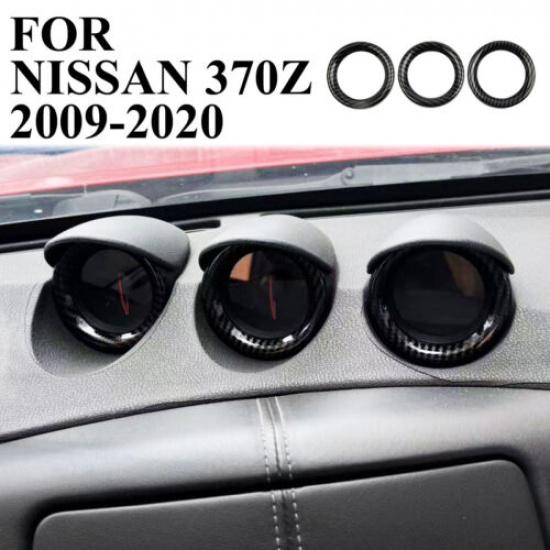 Carbon Fiber Style Inner Dashboard Frame Trim Cover For Nissan 370Z 2009-