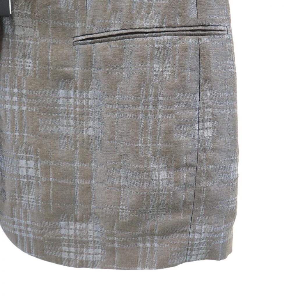 Giorgio Armani Unused Made In Italy Check Linen Blend Tailored Jacket Women Used