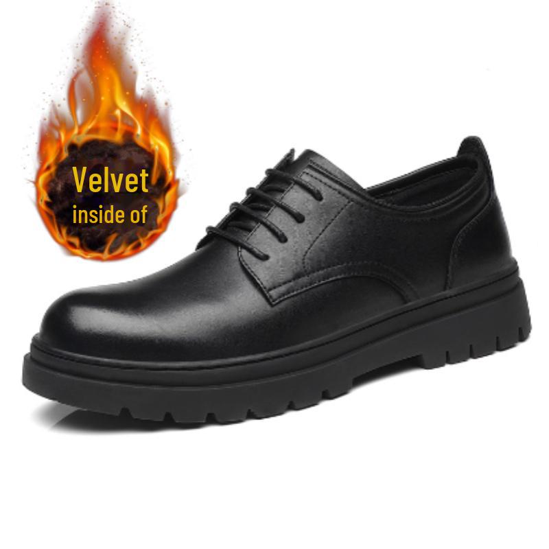 

Мужская обувь 2024 года из черной кожи, увеличивающая рост - 10 см, дышащая, официальная и повседневная обувь для зимы 43