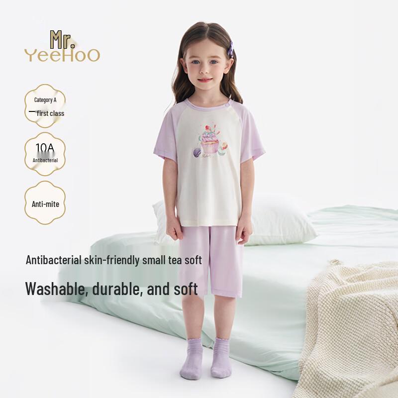 YEEHOO Kids Summer 10A Antibacterial Short Sleeve Pajama Set 120