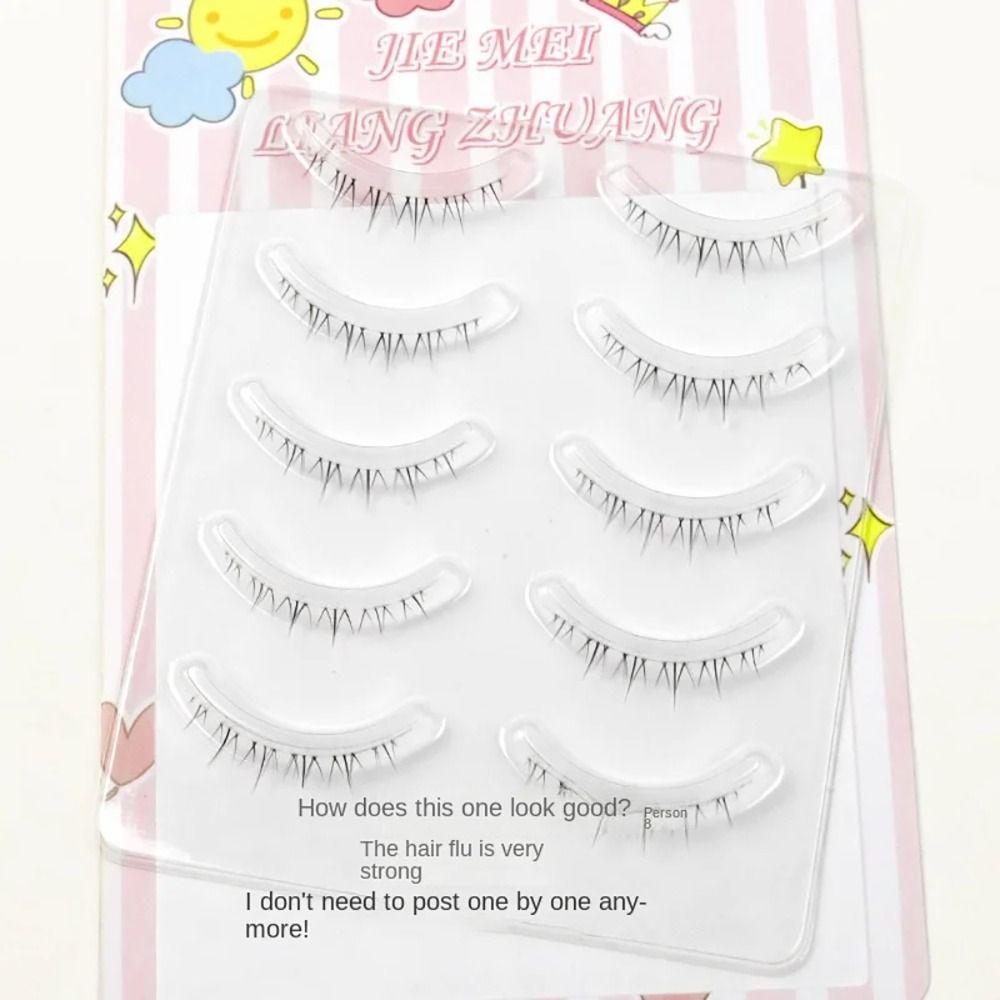 5PAIRS Transparent Stems Eyelash Extension Small Devil Eye Makup Tool One-piece Fake Lashes Beauty