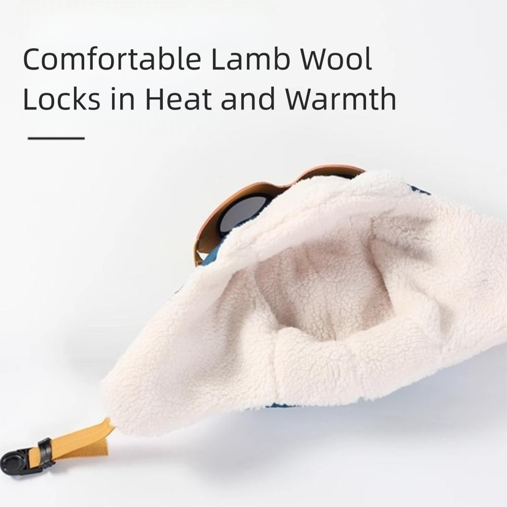 New Cute Cartoon Pilot Hat Windproof Cold Proof Ear Protection Cap with Glasses Thickned Warm Hat Winter