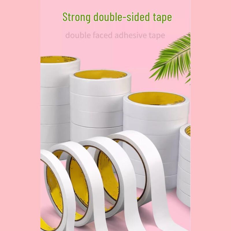 White High-Adhesion Cotton Paper Double-Sided Tape (10mmx50m, 10 Rolls)