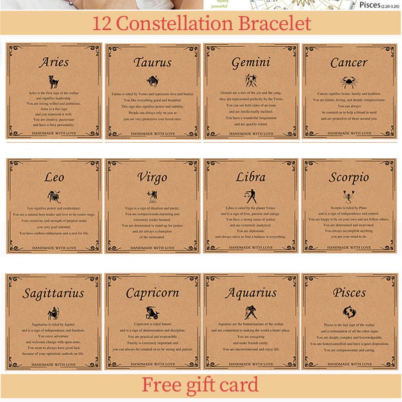 Natural Stone Tiger Eye Picture Jasper Round Beads 12 Constellation Bracelet for Men and Women Zodiac Signs Bracelet Aries