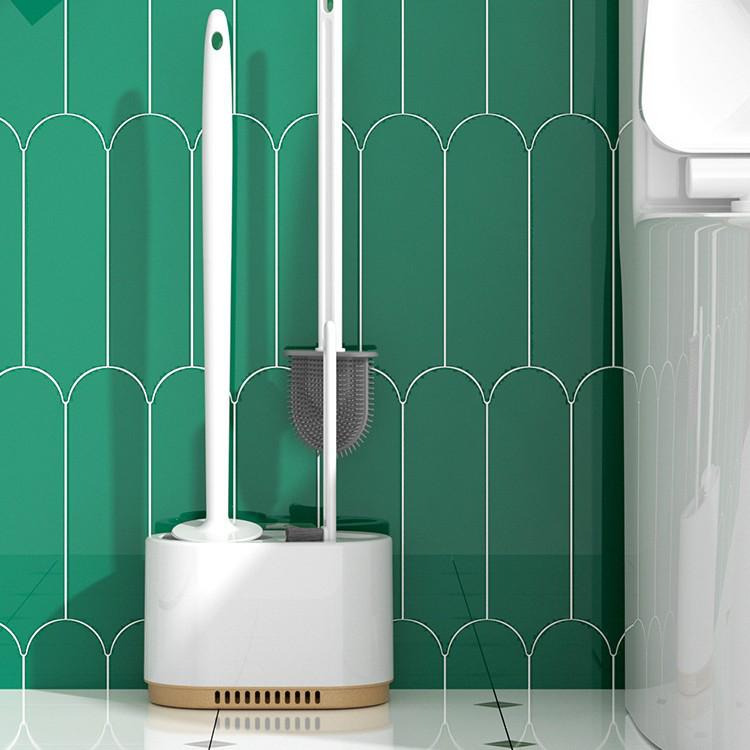 

Wall-Mounted 3-in-1 Toilet Brush Set with Draining Base – No Dead Corners Cleaning Brush белый