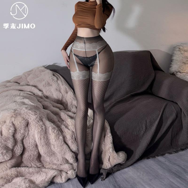 Sex underwear end-of-season contrasting lace suspenders fishing net socks integrated stockings fishing net socks versatile knee net socks