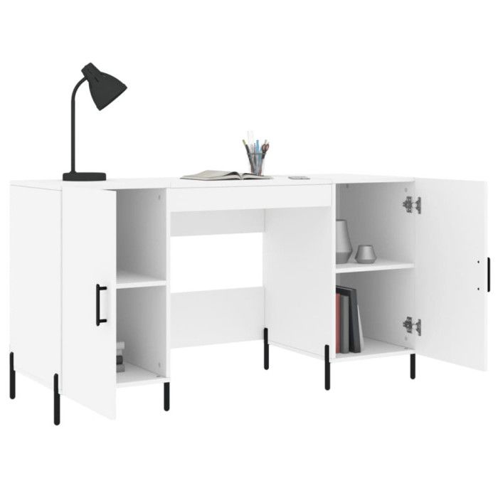 VidaXL Bureau blanc 140x50x75 cm bois d'ingénierie 829556