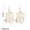 2025 Number Number 2025 Dangle Earrings Wine Cup Letter Number Figure Earring  New Year Gift
