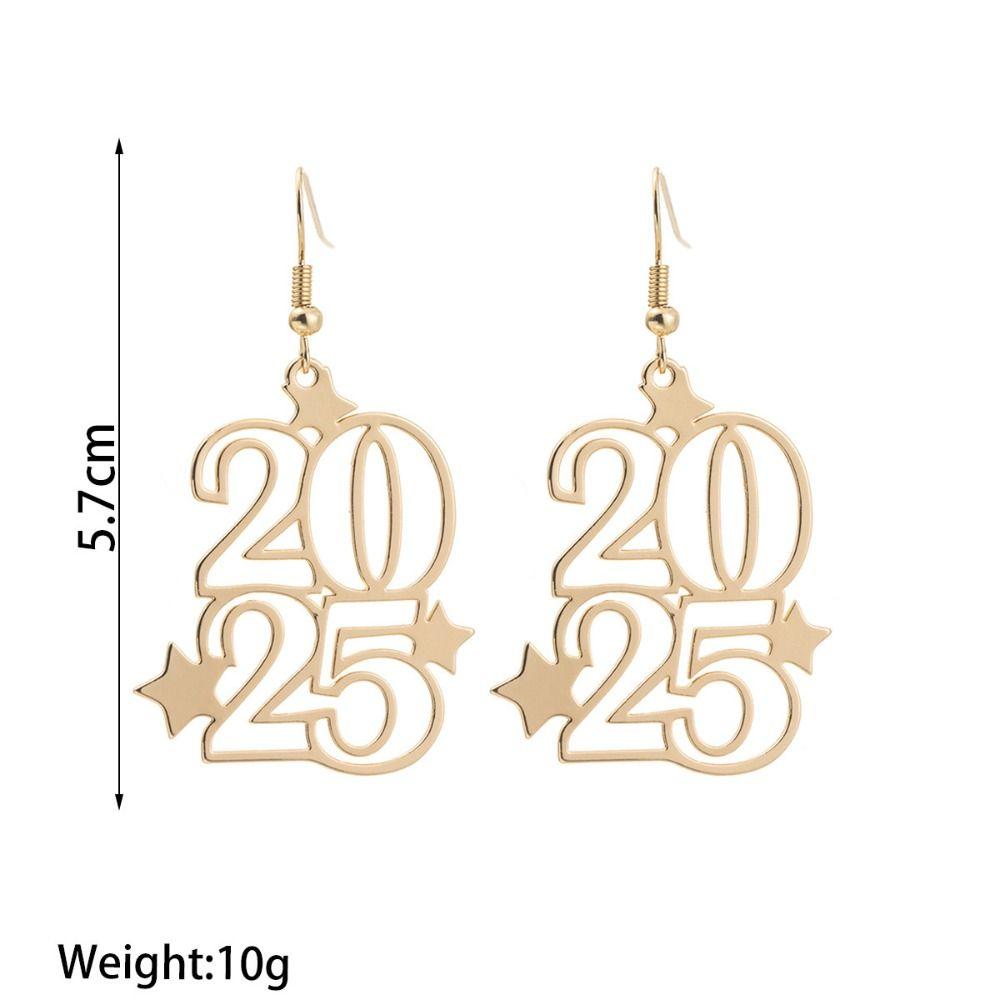 2025 Number Number 2025 Dangle Earrings Snake Letter Number Figure Earring  Christmas