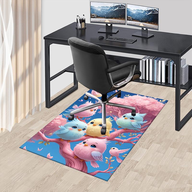 

1pc Anime Cartoon Design Chair Mat - Cute Bird Friends Office Rug for Home Decor, Suitable for All Seasons and Perfect as a Gift.H044 60cm by 90cm